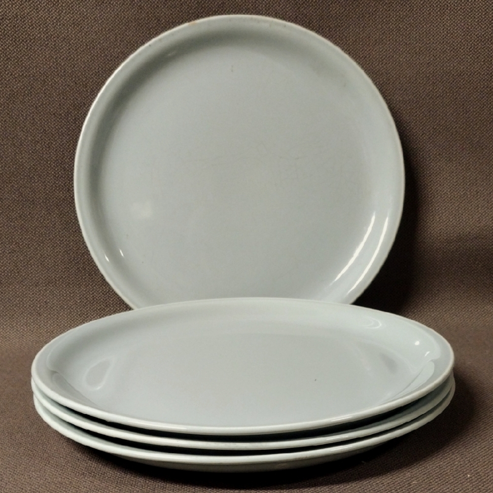 4 Homer Laughlin Celadon Green Plate Set
